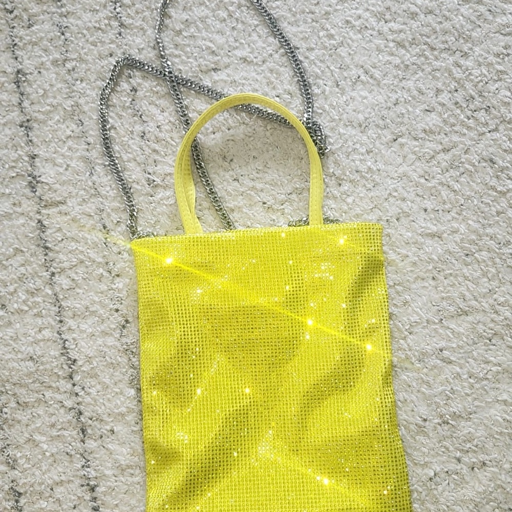 Zara Yellow Sequin Shoulder Bag
